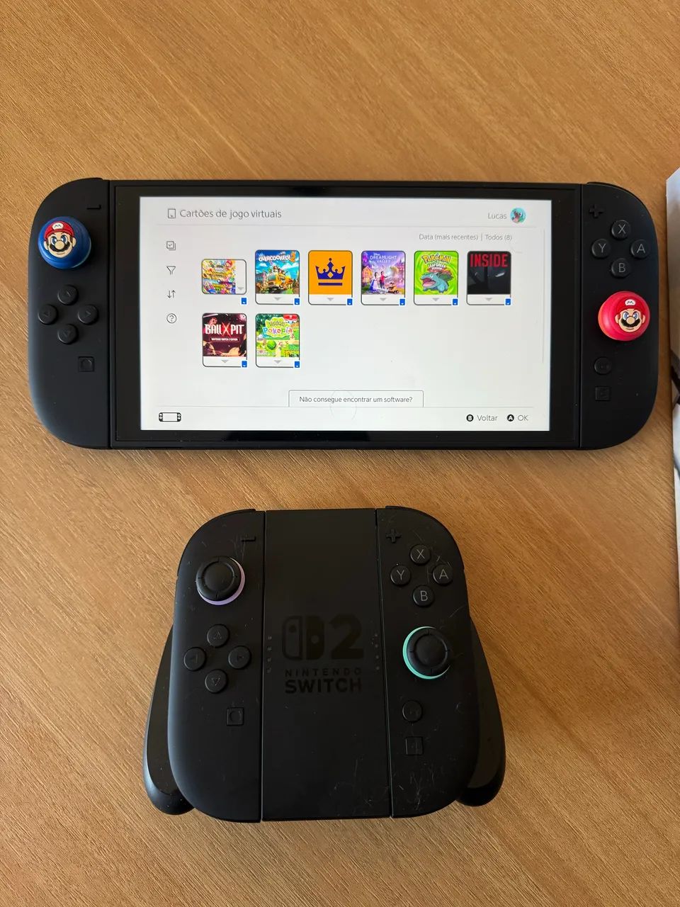 Nintendo Switch 2 com 2 controles e case