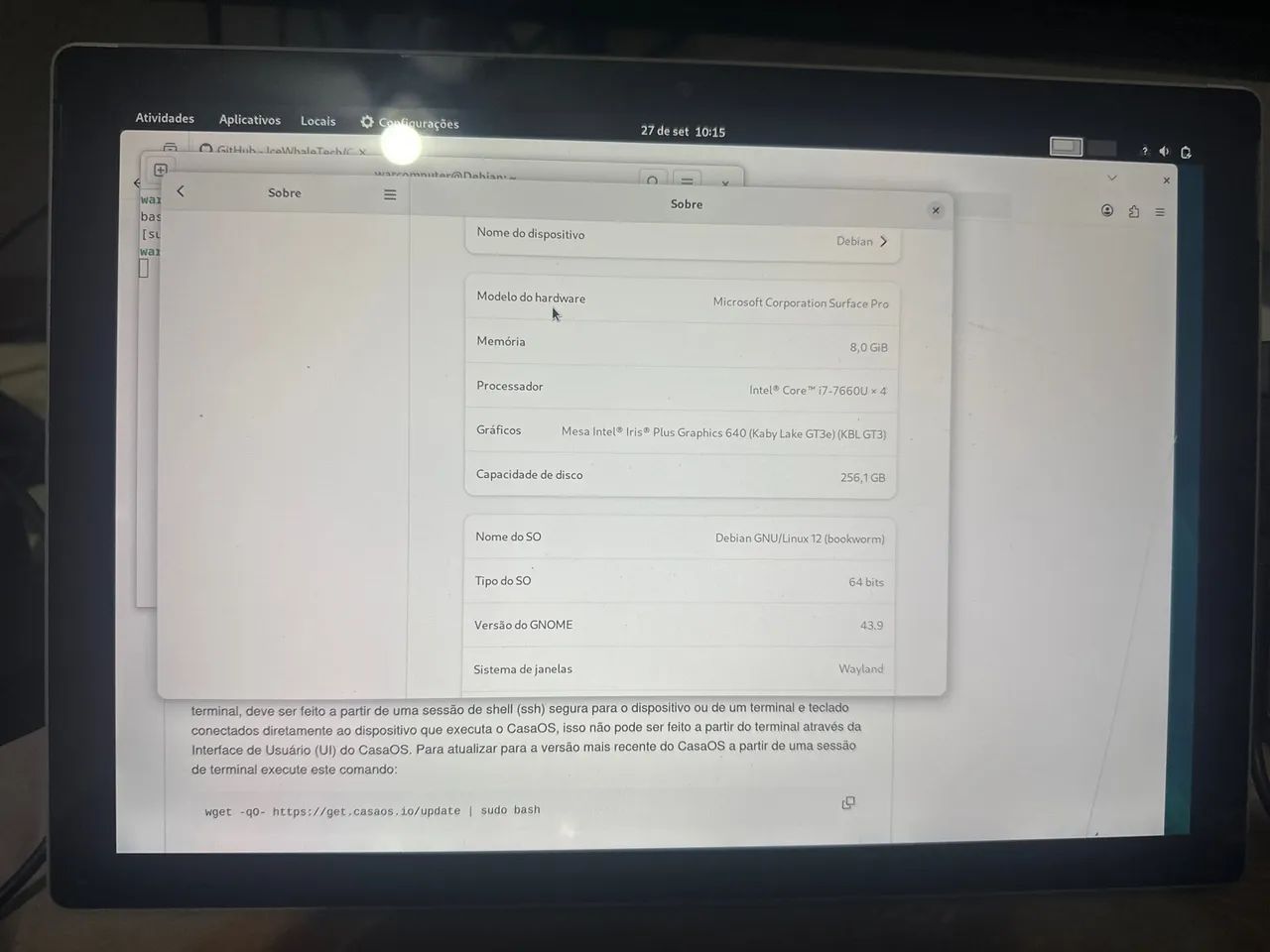 Microsoft Surface core i7 8gb 256gb nvme