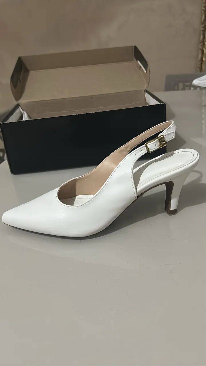 Sapato scarpin n35 branco 