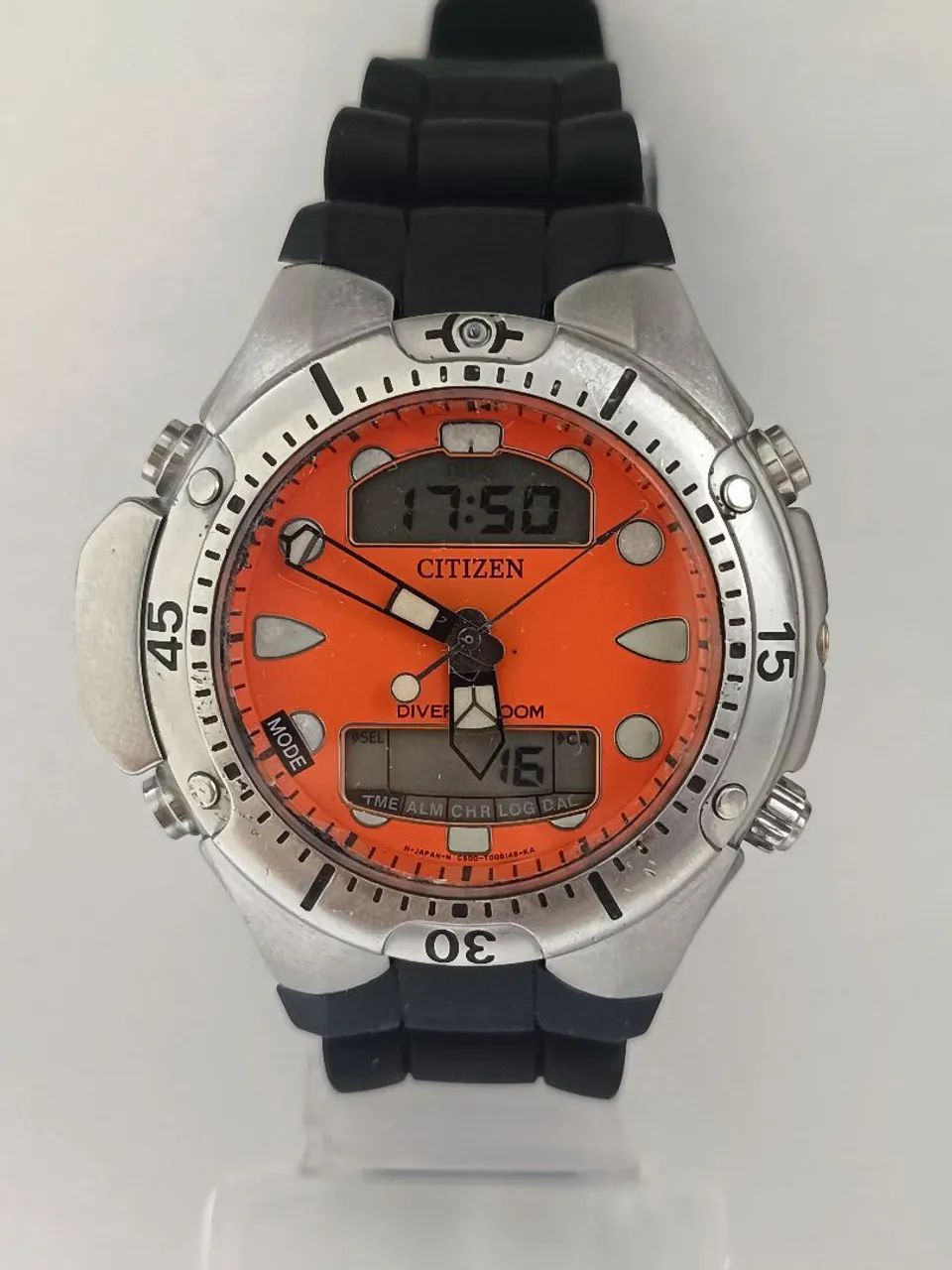Relógio Citizen Aqualand Jp 1060 laranja original sensor On