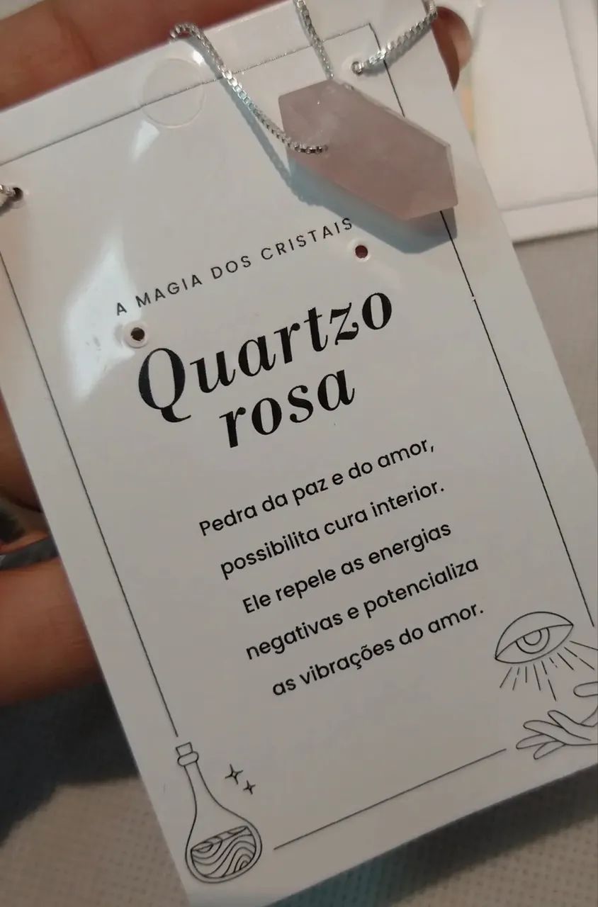 Colar quartzo rosa Prata 925
