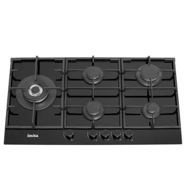 COOKTOP INVITA A GAS 5 BOCAS TRIPLA CHAMA BLACK 90 CM BIVOLT I-CKG-5Q-90-BL-3TNA - Foto 2
