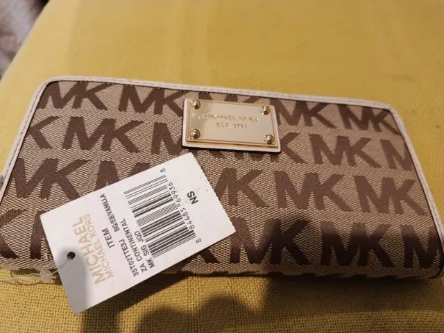 Carteira Michael Kors Continental Jacquard bege - Foto 4