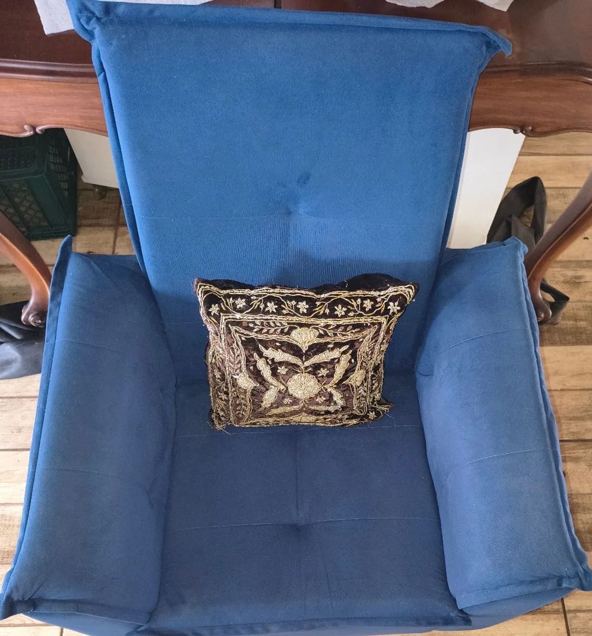 Poltrona Suede azul Marinho - Foto 4