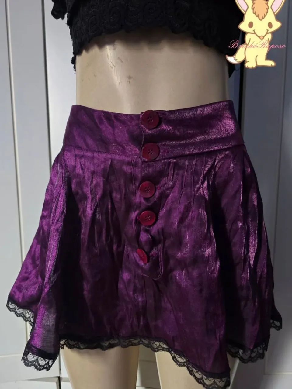 Cropped preto e sainha roxa  - Foto 3