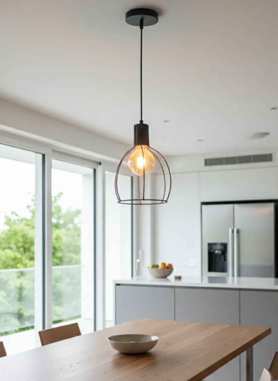 Pendente Aspen Preto Moderno 60w Blumenau - Foto 3