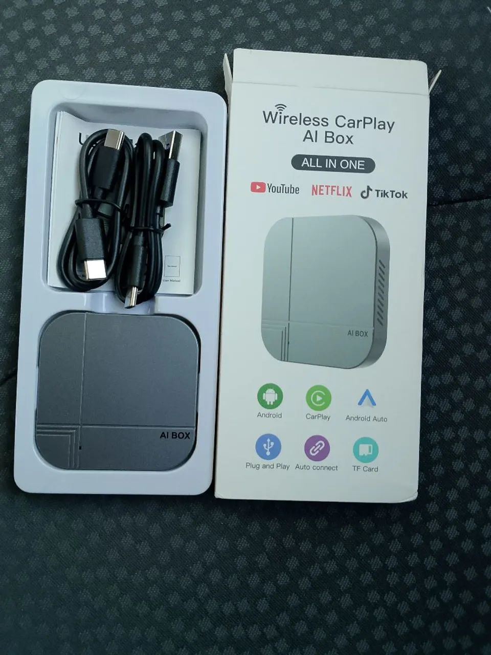 Carplay+Android Auto sem fio + Youtube e Netflix para multimídia - Foto 5