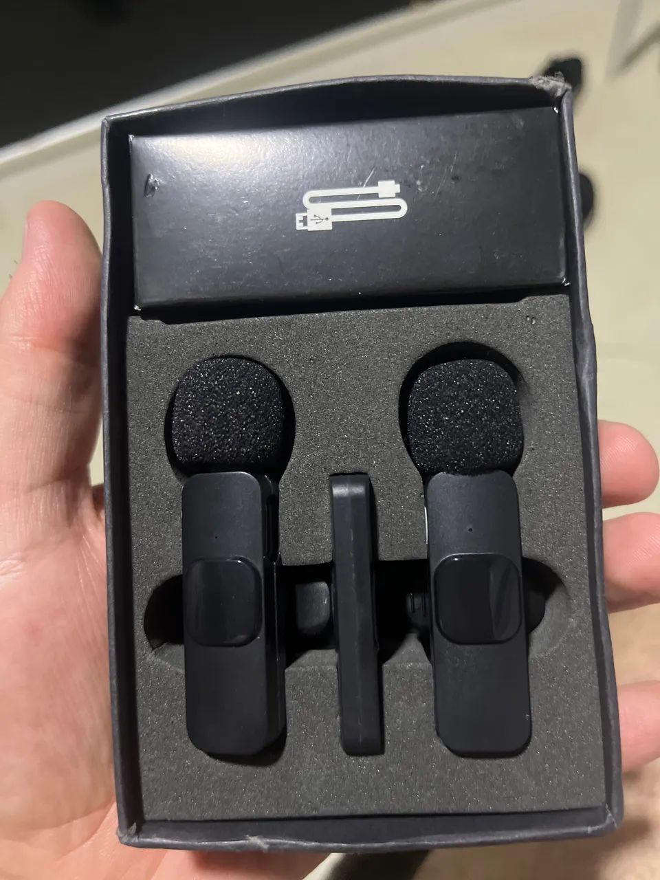 Microfone de Lapela Sem Fio K9 (versão dupla, com 2 microfones). - Foto 4