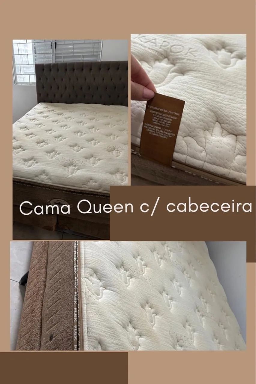 Cama Queen c/ Cabeceira e Baú 