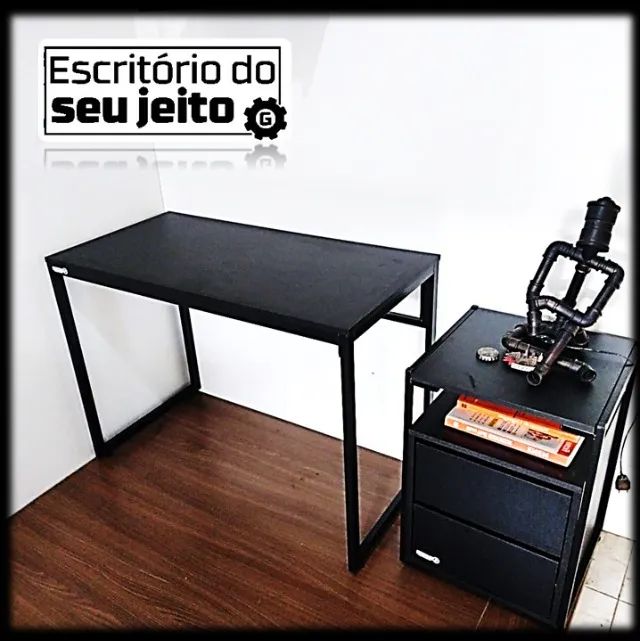 Mesa de Escritório Reforçada 1m NOVA Industrial Multiuso para Computador Notebook Estudo - Foto 4