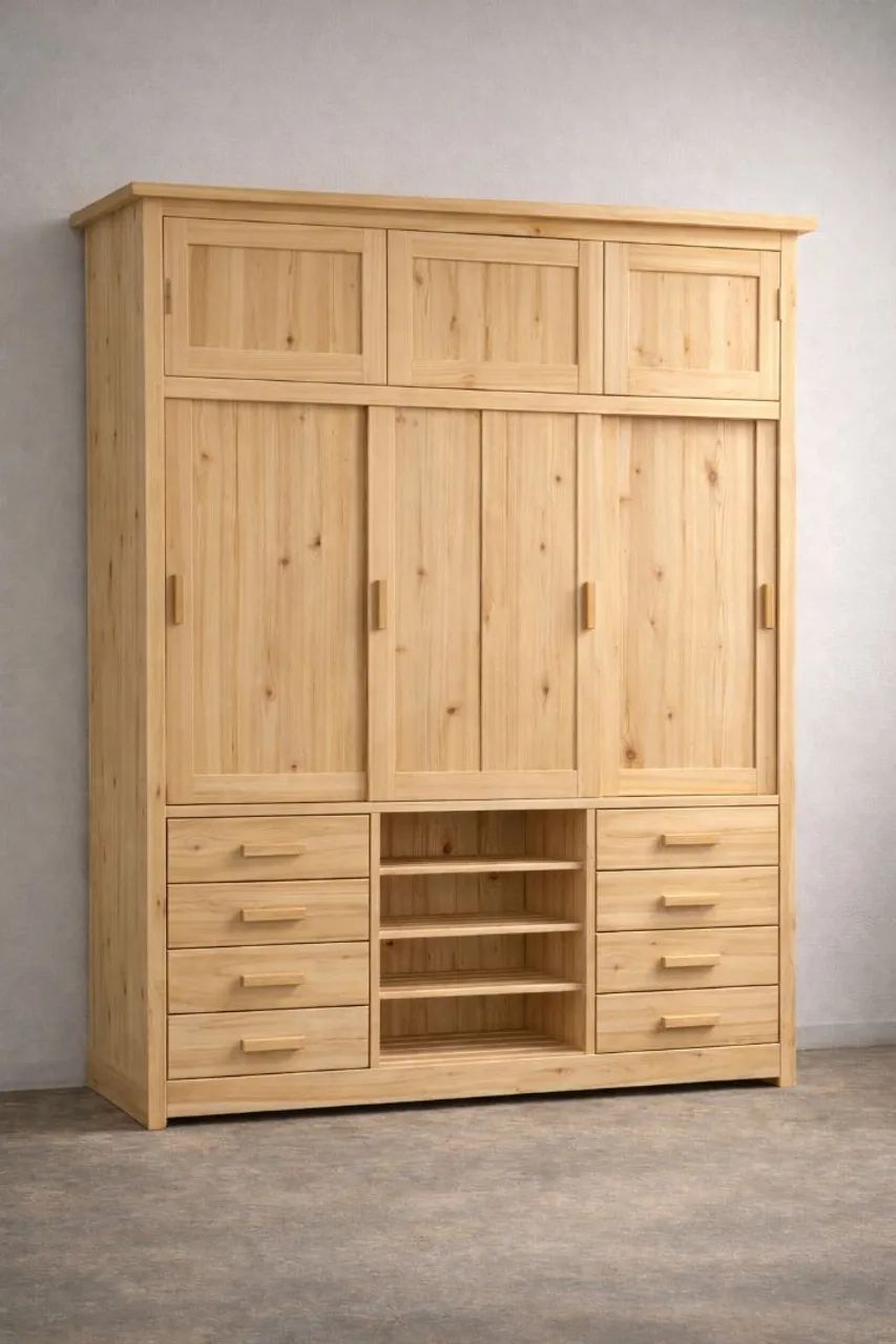 Guarda roupa de madeira maciça sob medida 