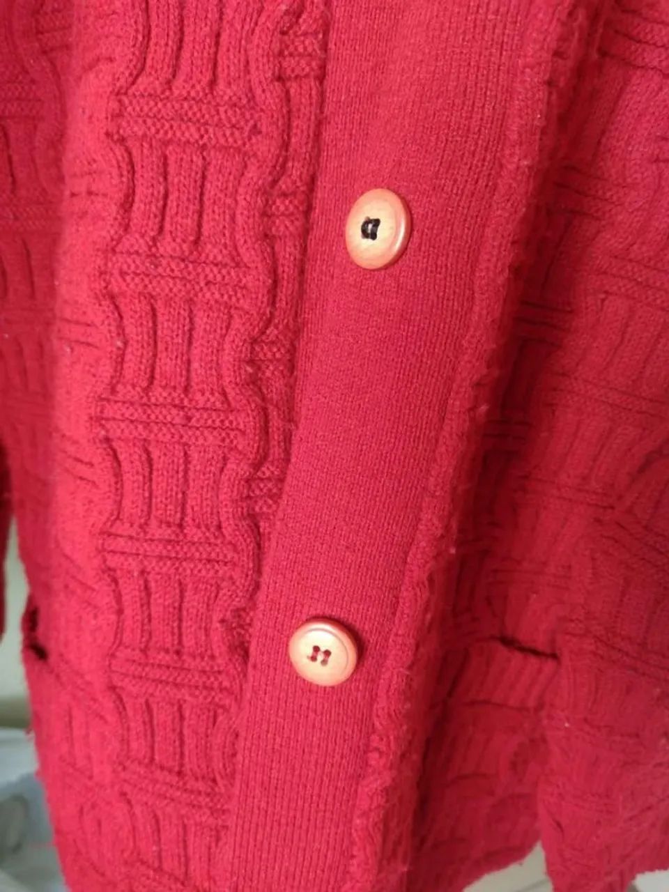 Casaco vermelho em tricot - Foto 3