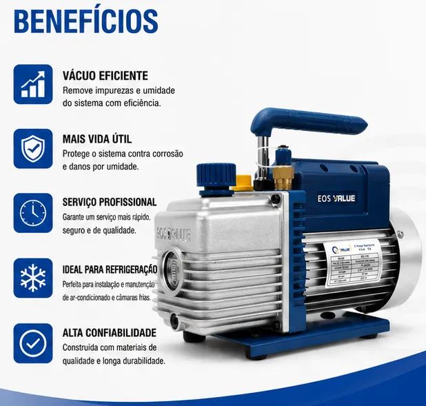 Bomba de Vácuo EOS Blue 6CFM Bivolt 1 Estágio - Foto 4