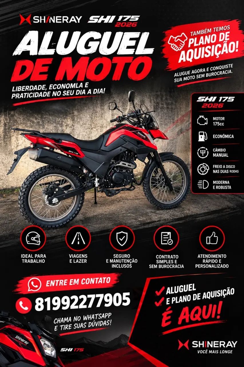 ALUGUEL MOTO SHI 175 2027