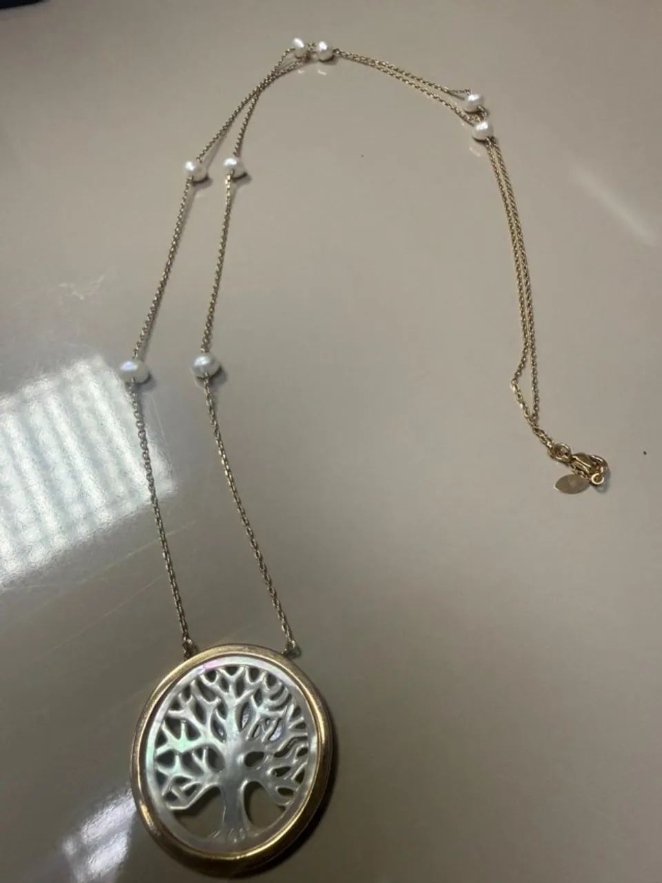 Colar arvore da vida com pérolas