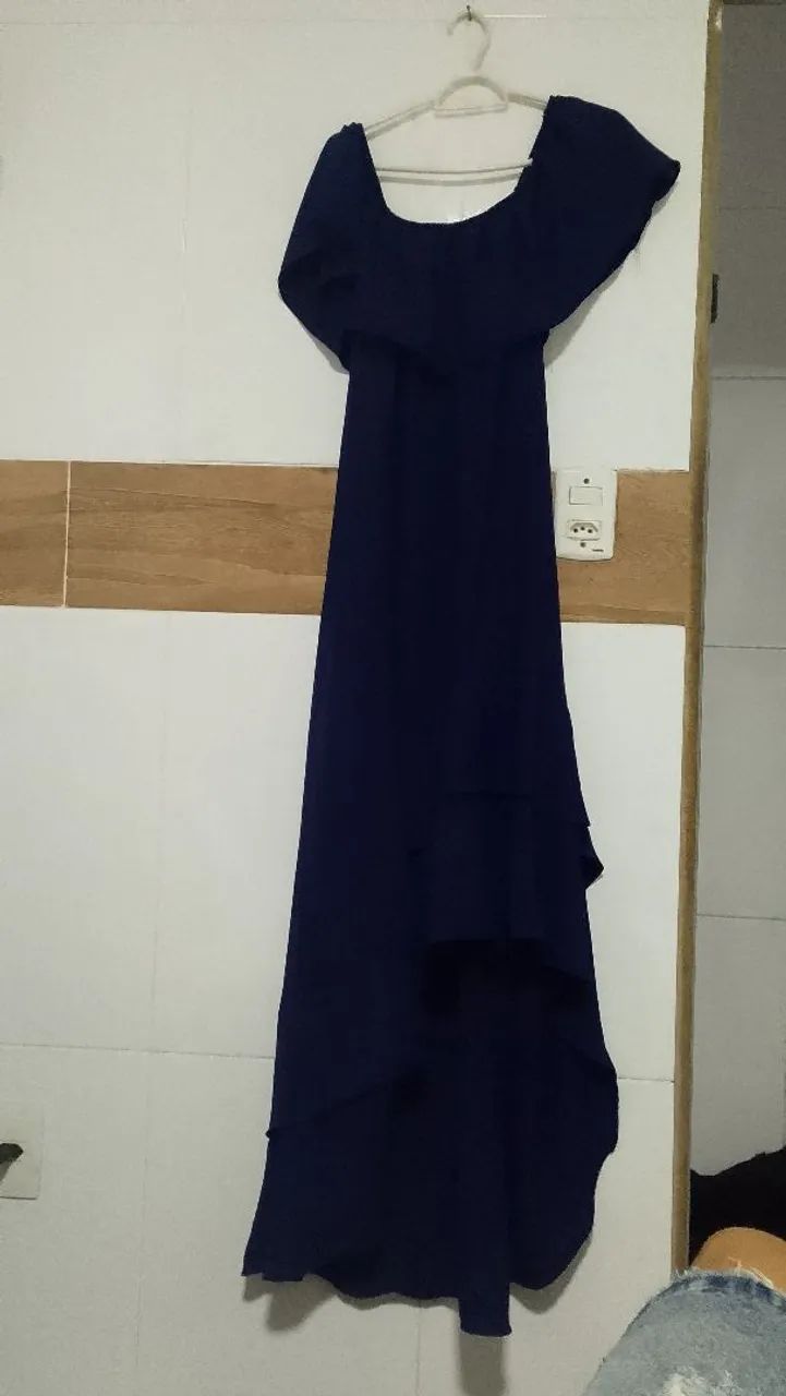 Vestido azul marinho para festa 