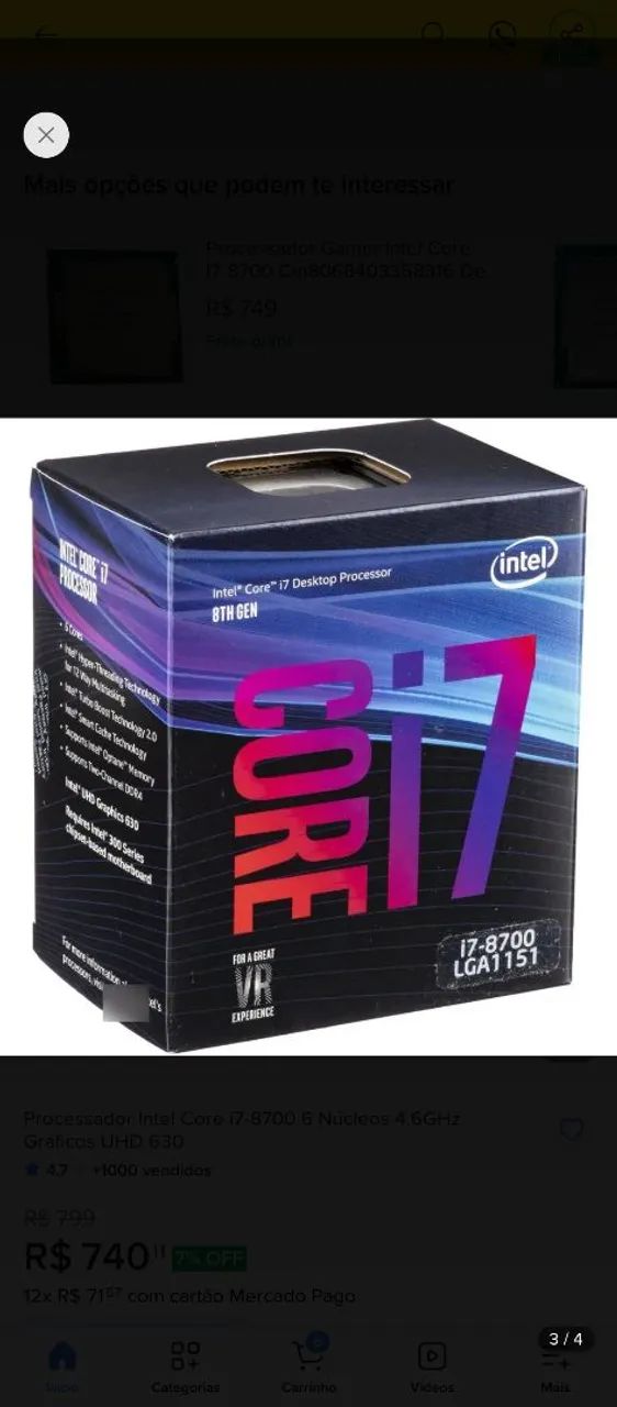 Intel Core i7-8700 faço o jogo processador amd ryzen 5 5500