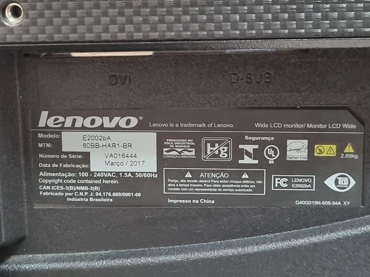 Monitor Lenovo 19,5 polegadas  - Foto 3