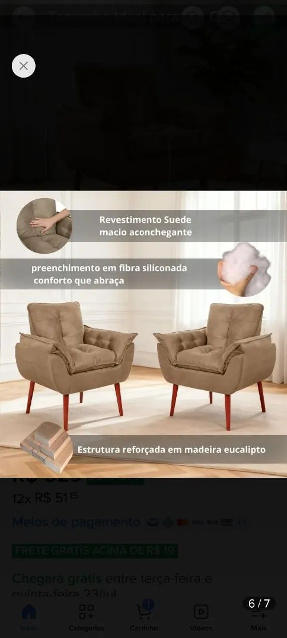 Poltronas para sala, quarto ou escritório  - Foto 2
