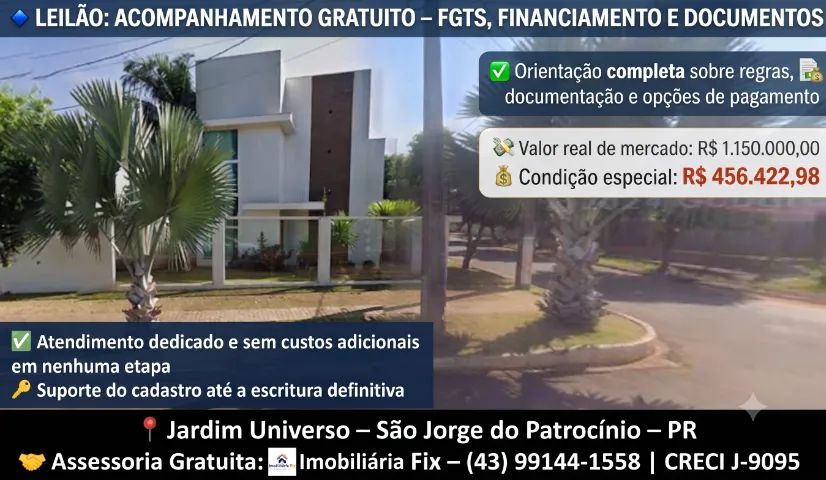  ? LEILÃO: ACOMPANHAMENTO GRATUITO - FGTS, FINANCIAMENTO E DOCUMENTOS