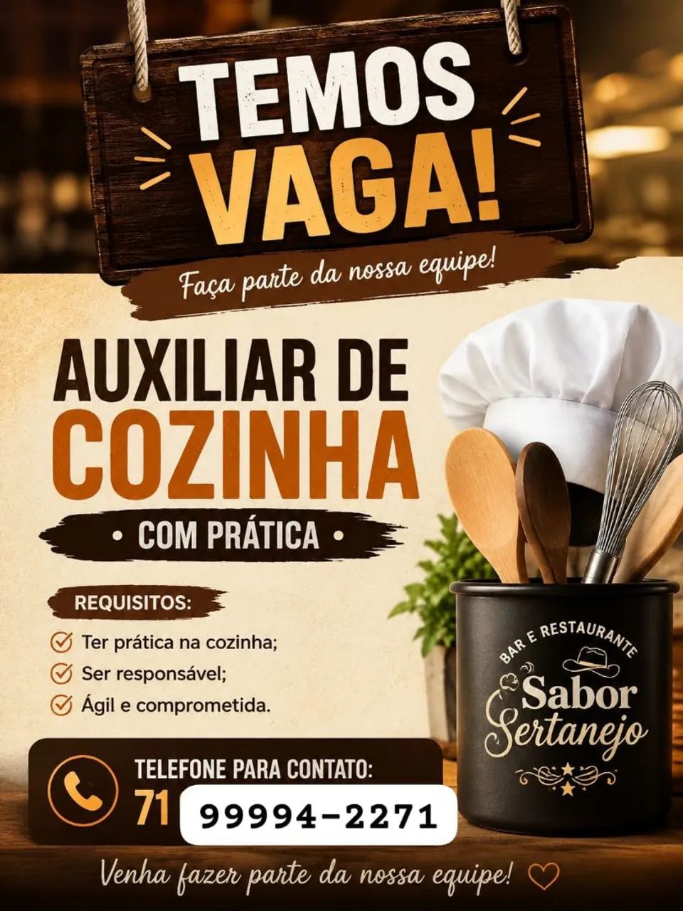 Auxiliar de cozinha