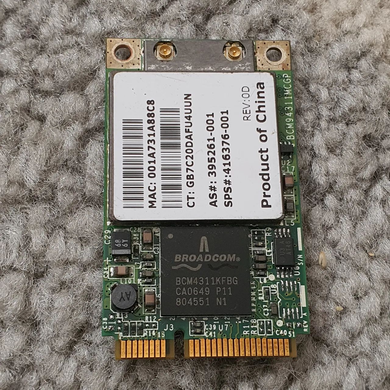 Placa de rede sem fio Wi-Fi Mini PCI Express. Notebook mais antigo. 