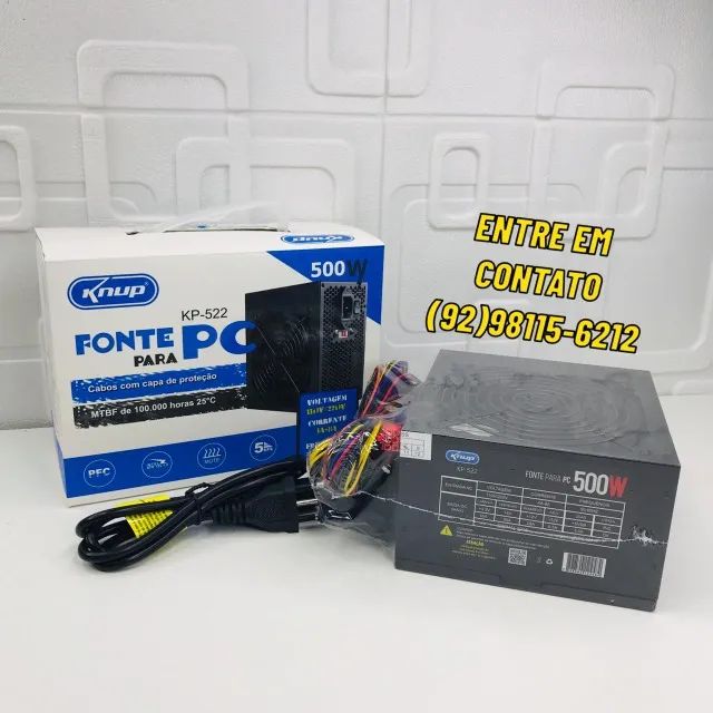 Fonte para Pc knup 500w nova - Foto 2