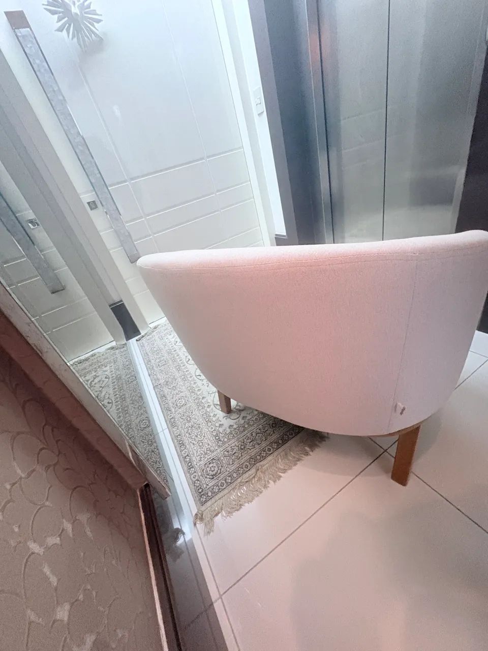 Poltrona de tecido de linho design contemporâneo  - Foto 4