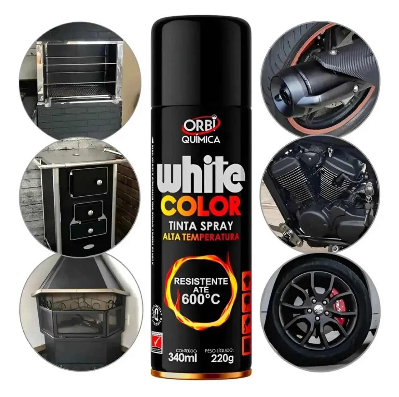 High-Temperature Black Spray Paint (660°F) for Exhaust Pipes, Ovens, Wheels, and Barbecues