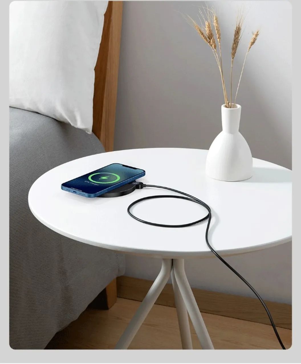 Carregador Wireless Baseus QI 15W Digital Led Display - Foto 5