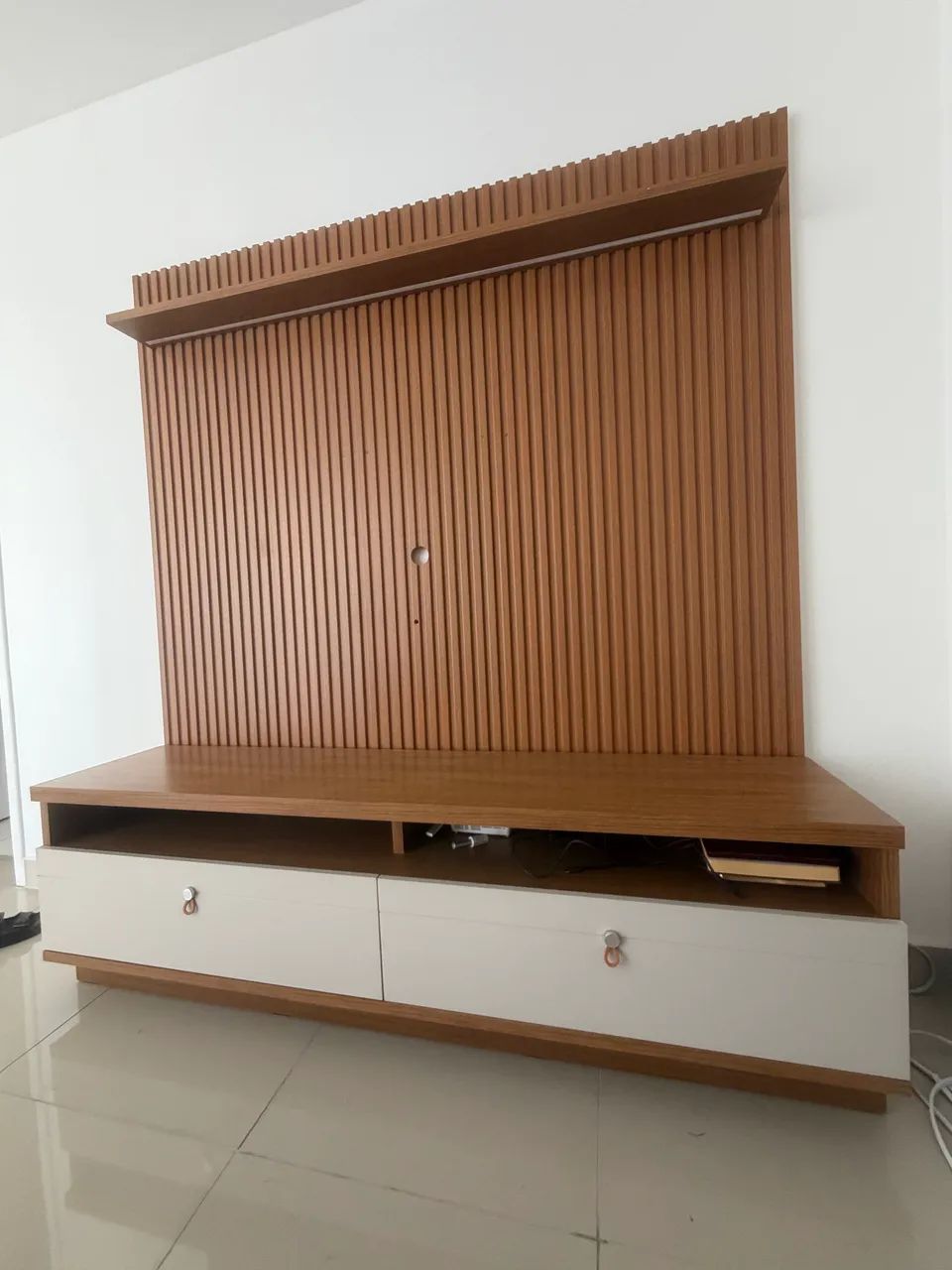Rack com Painel Ripado para TV