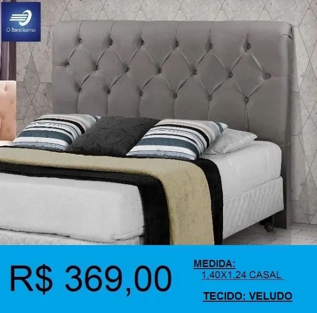 CABECEIRA TECIDO VELUDO = COMPRE HOJE E RECEBA EM ATE 72H - Foto 2