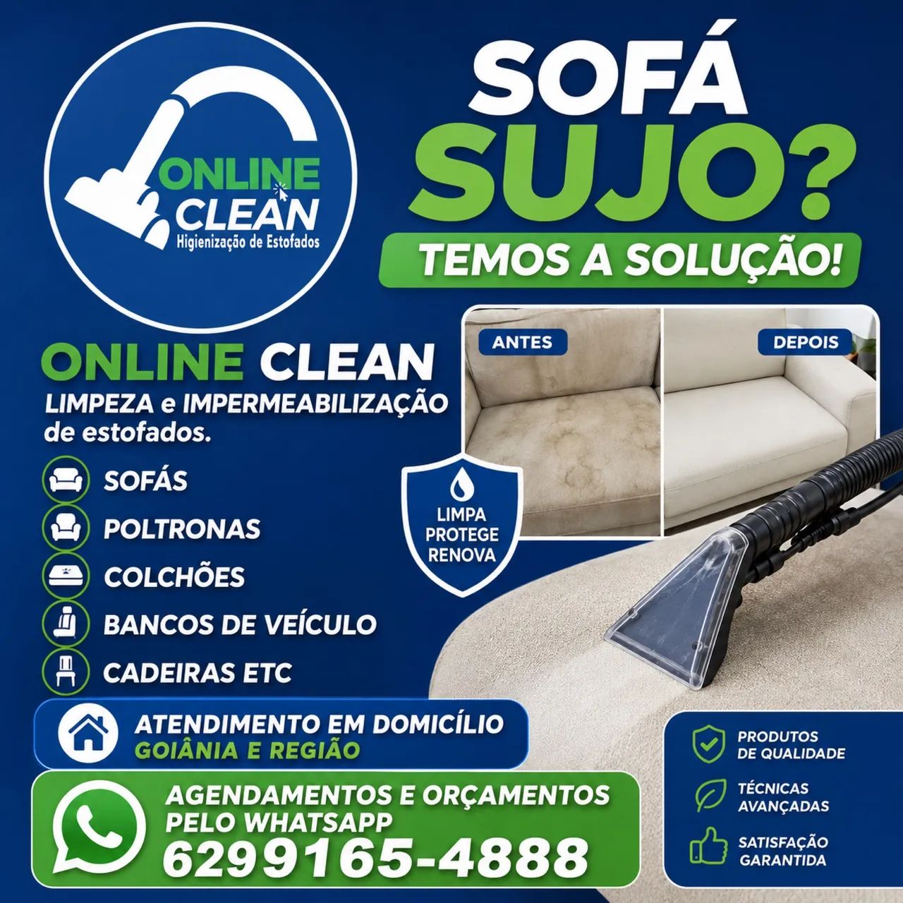 Lava sofá a seco 