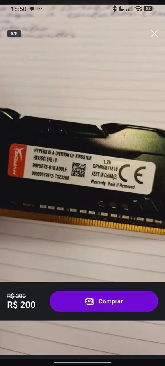 Memória RAM Kingston 8GB DDR4 - Foto 3