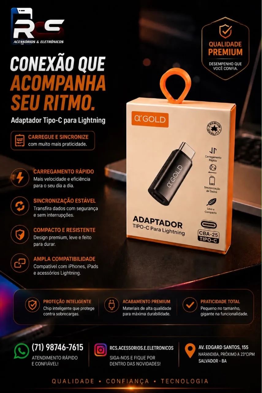 Adaptador USB C Para Lightning