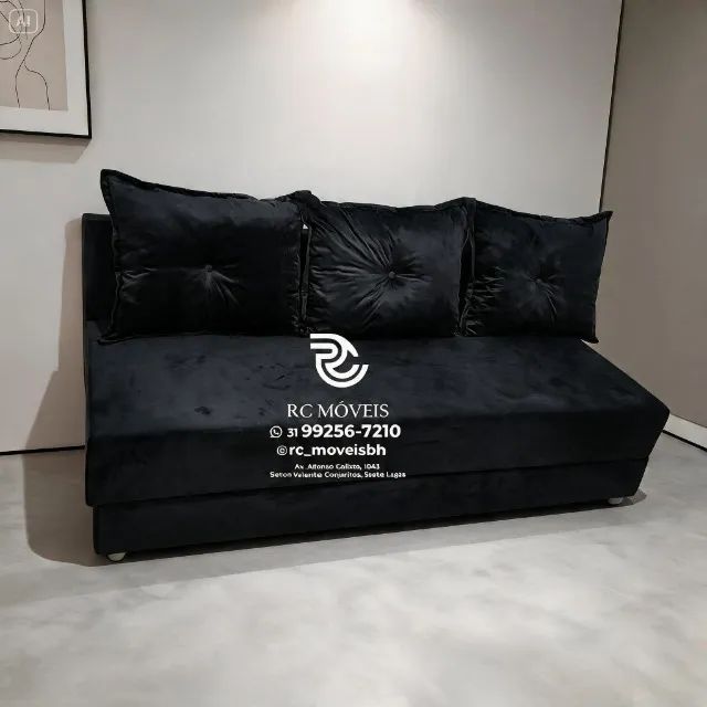 Sofá Cama Bicama 1,70m Suede Bege D33 Compacto e Funcional Durável - Foto 2
