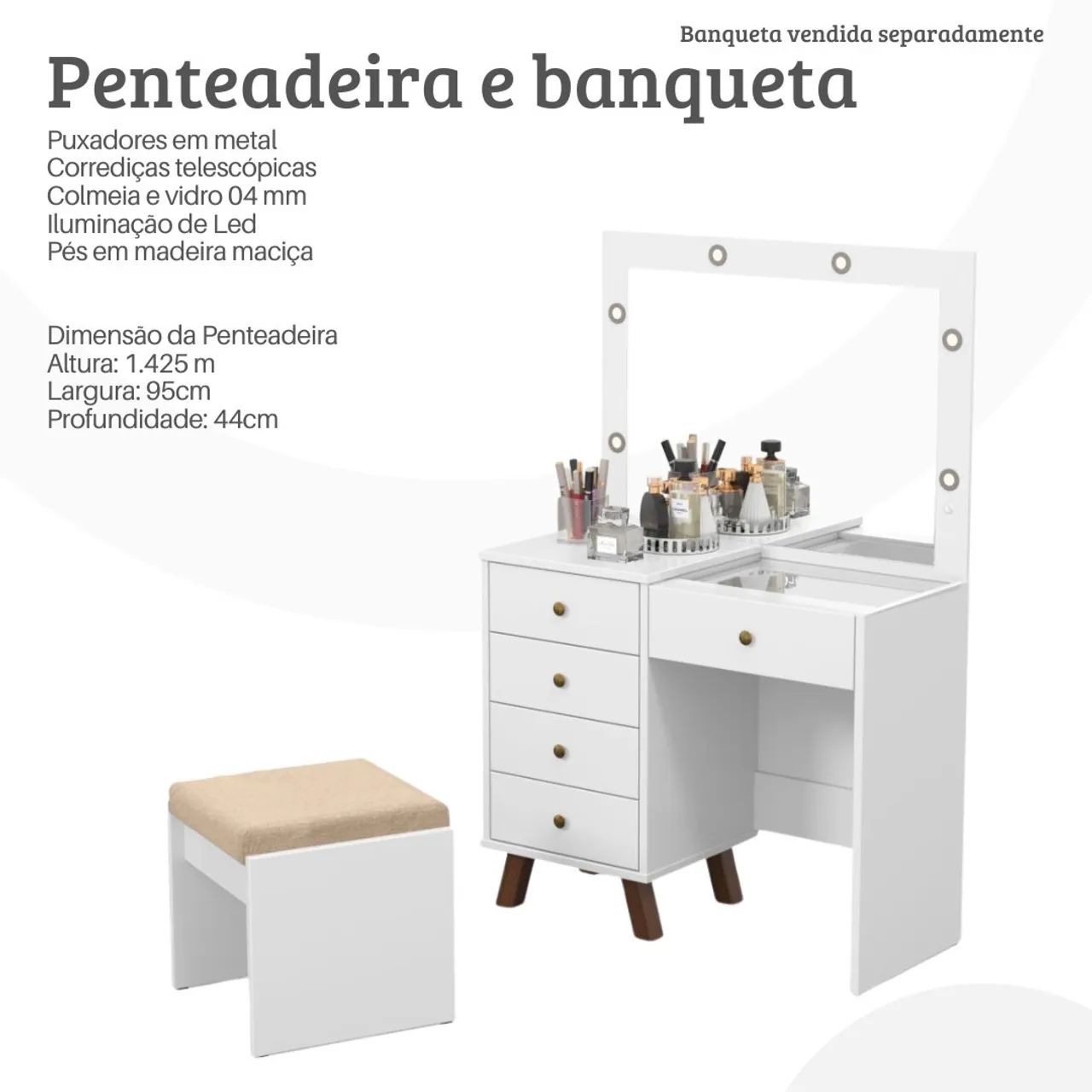 Penteadeira Mel com banqueta - Promoção  - Foto 2