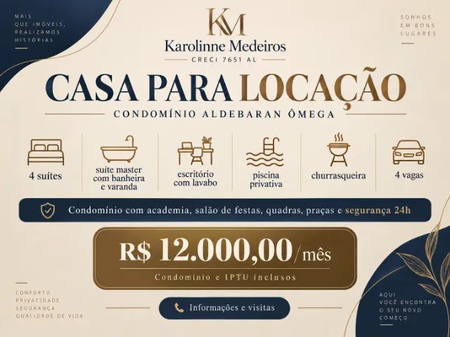 Aldebaran Ômega | Casa 4 Suítes com Piscina e 4 Vagas