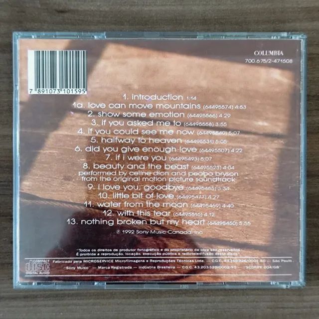 CD Celine Dion - Celine Dion (1992) *primeira prensagem - Foto 2