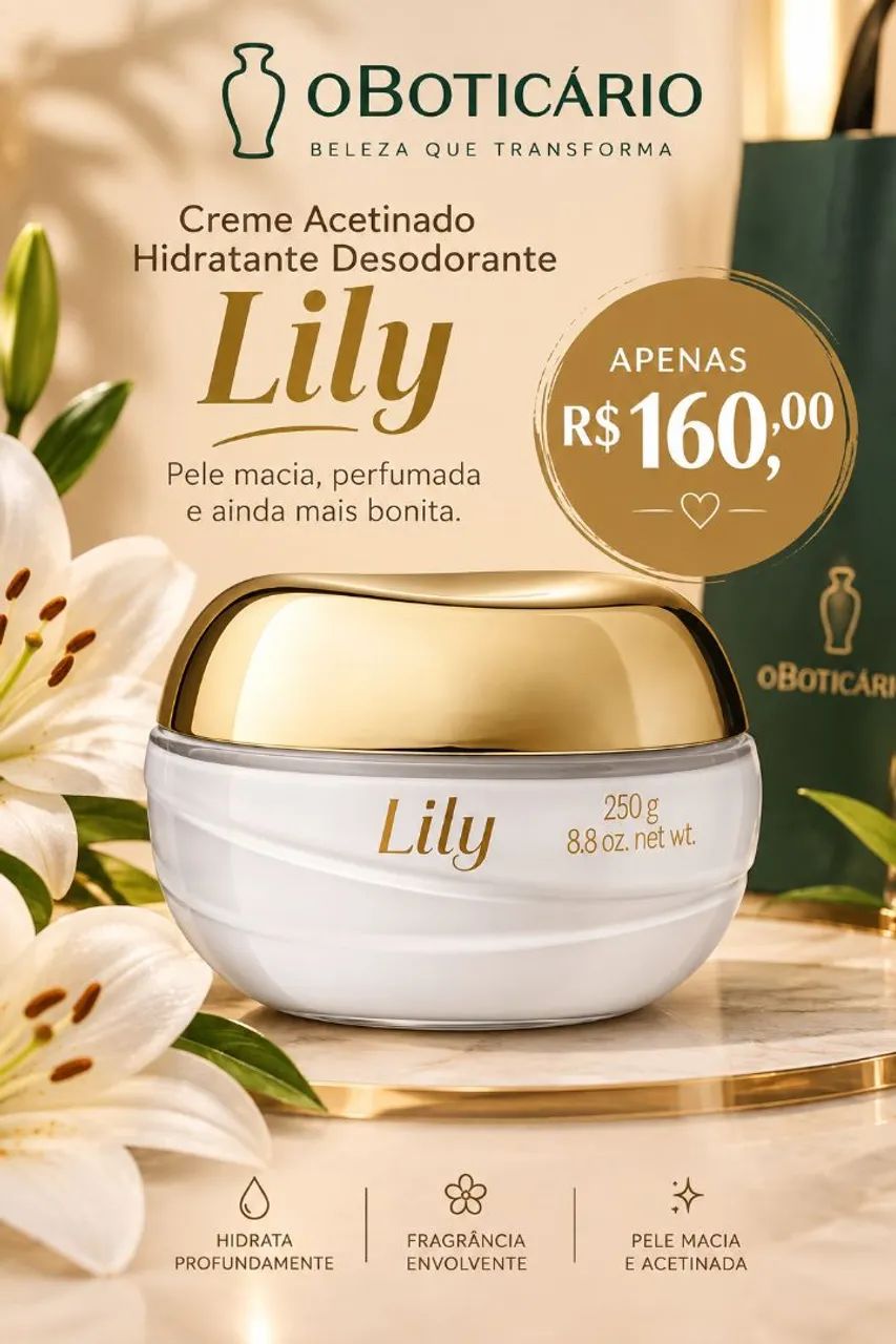 Hidratante Lily oboticario 