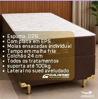 Colchões solteiro Novos -  Molas ensacadas 1 ano de garantia - Foto 4