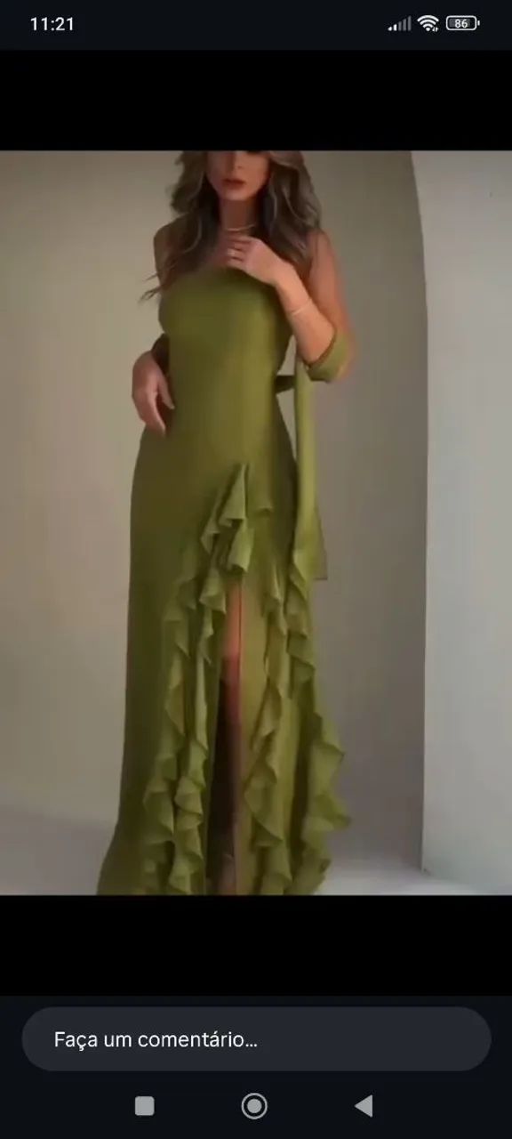 Vestido de festa verde oliva - Foto 3