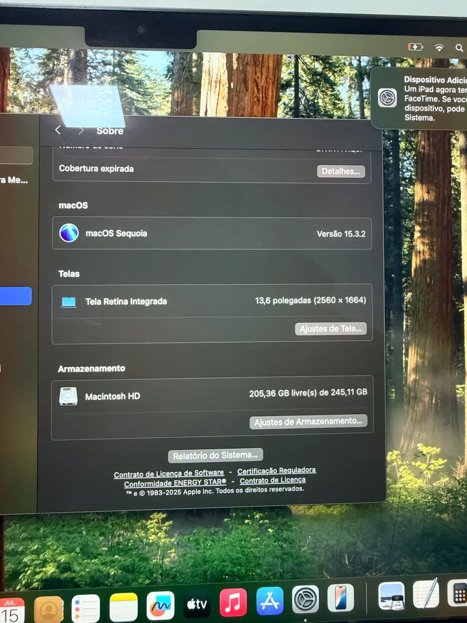 MacBook Air m3 13 polegadas 16GB RAM SSD256  - Foto 3