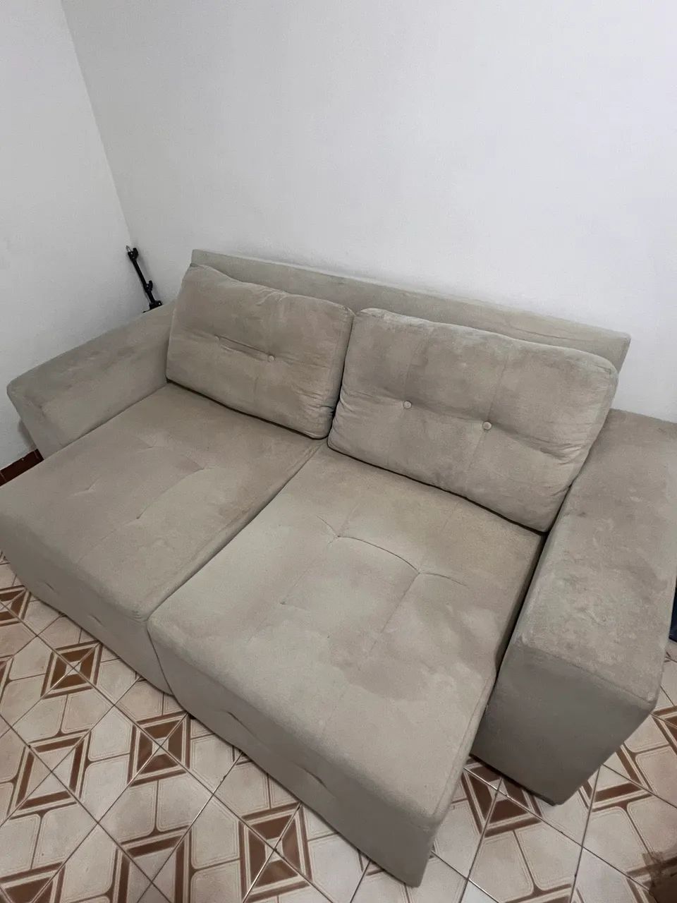 Sofá bege retrátil 65566225621889121