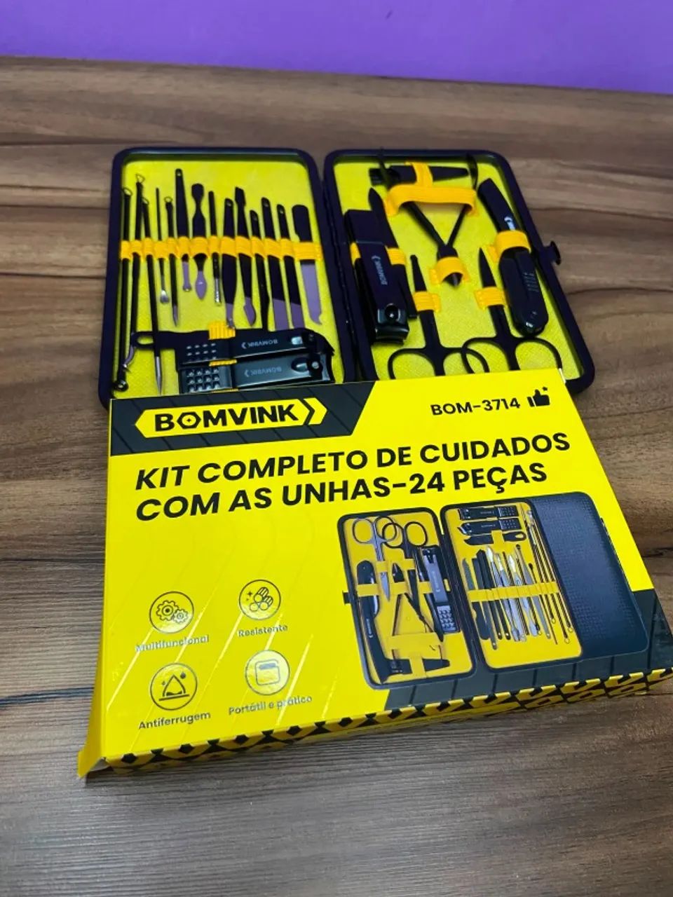 KIT COMPLETO DE CUIDADOS COM AS UNHAS 24 PEÇAS BOM-3714 - Foto 3