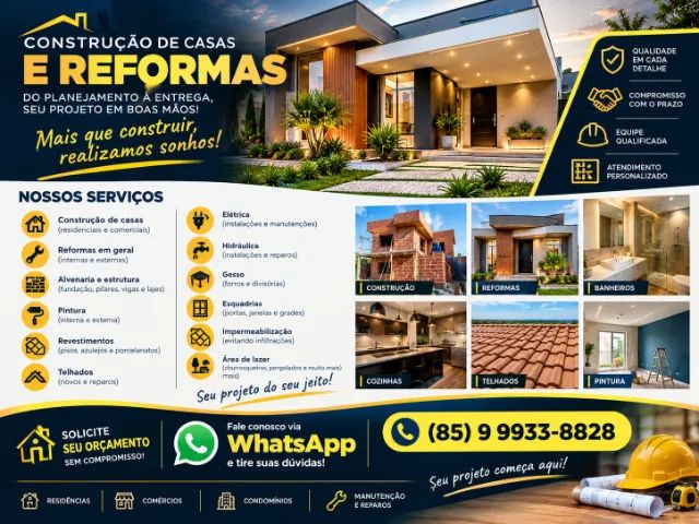 Construção de Casas e Reformas em Geral | Projetos com Arquiteto e Execução