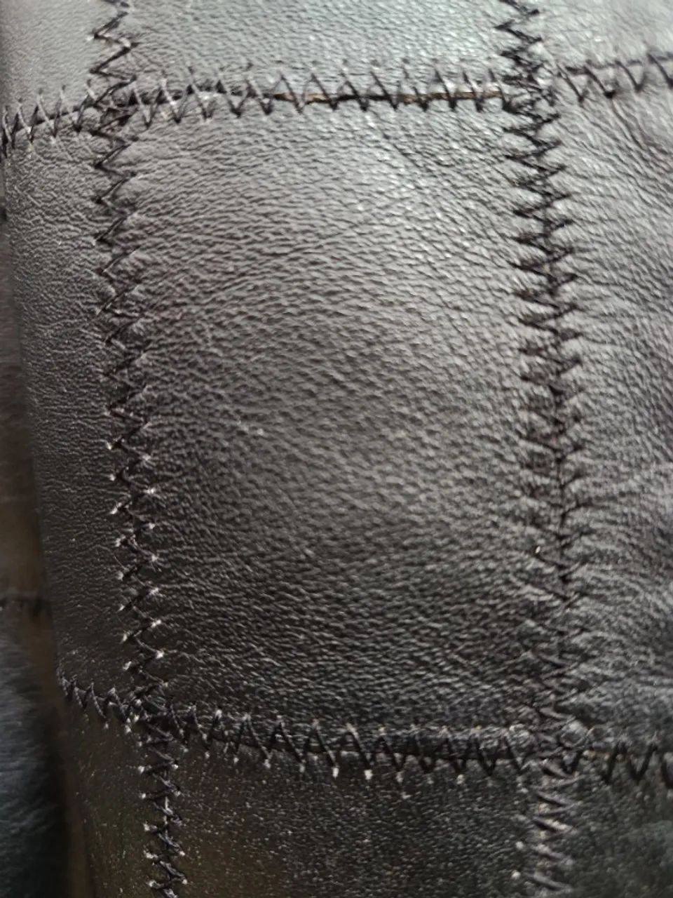 Blazer feminino couro legítimo patchwork  - Foto 3