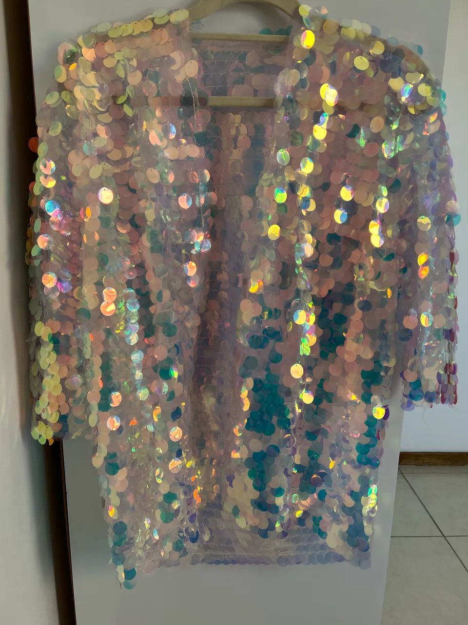 Kimono de paetê colorido - Foto 2