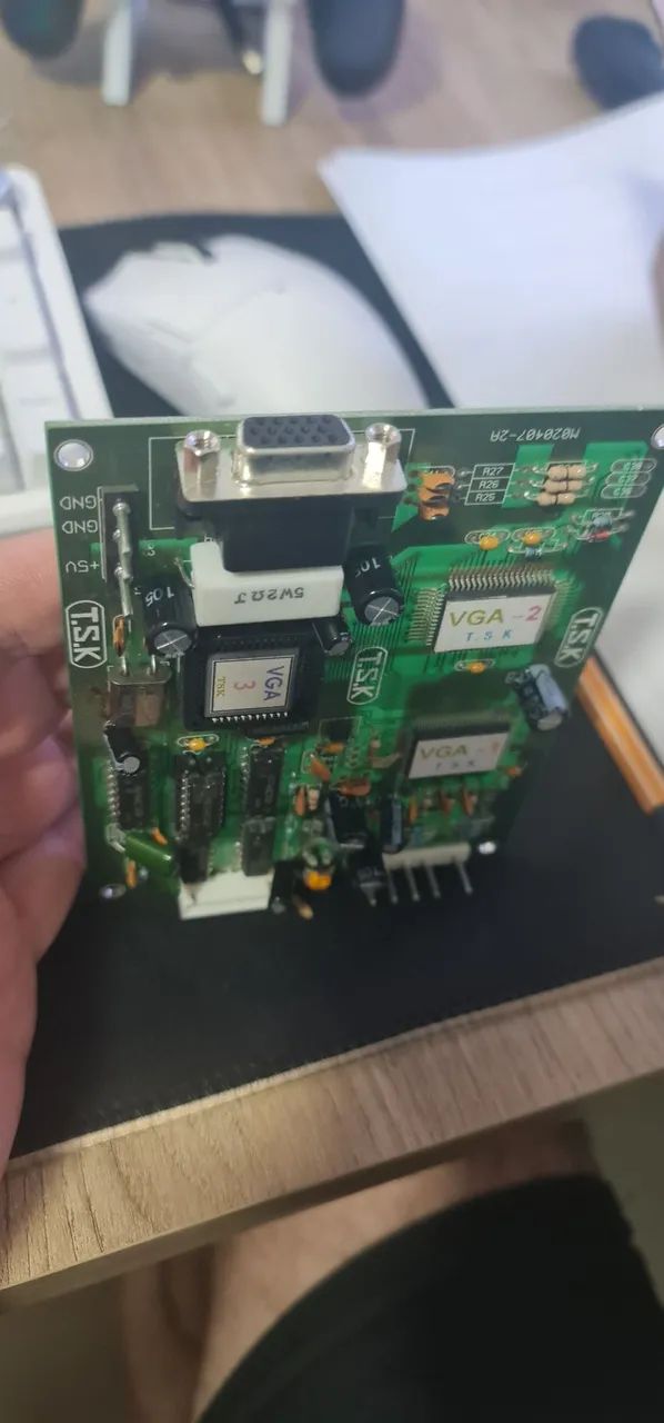 Placa conversora Cga (db9) para vga (db15) c/ fonte e cabo db9