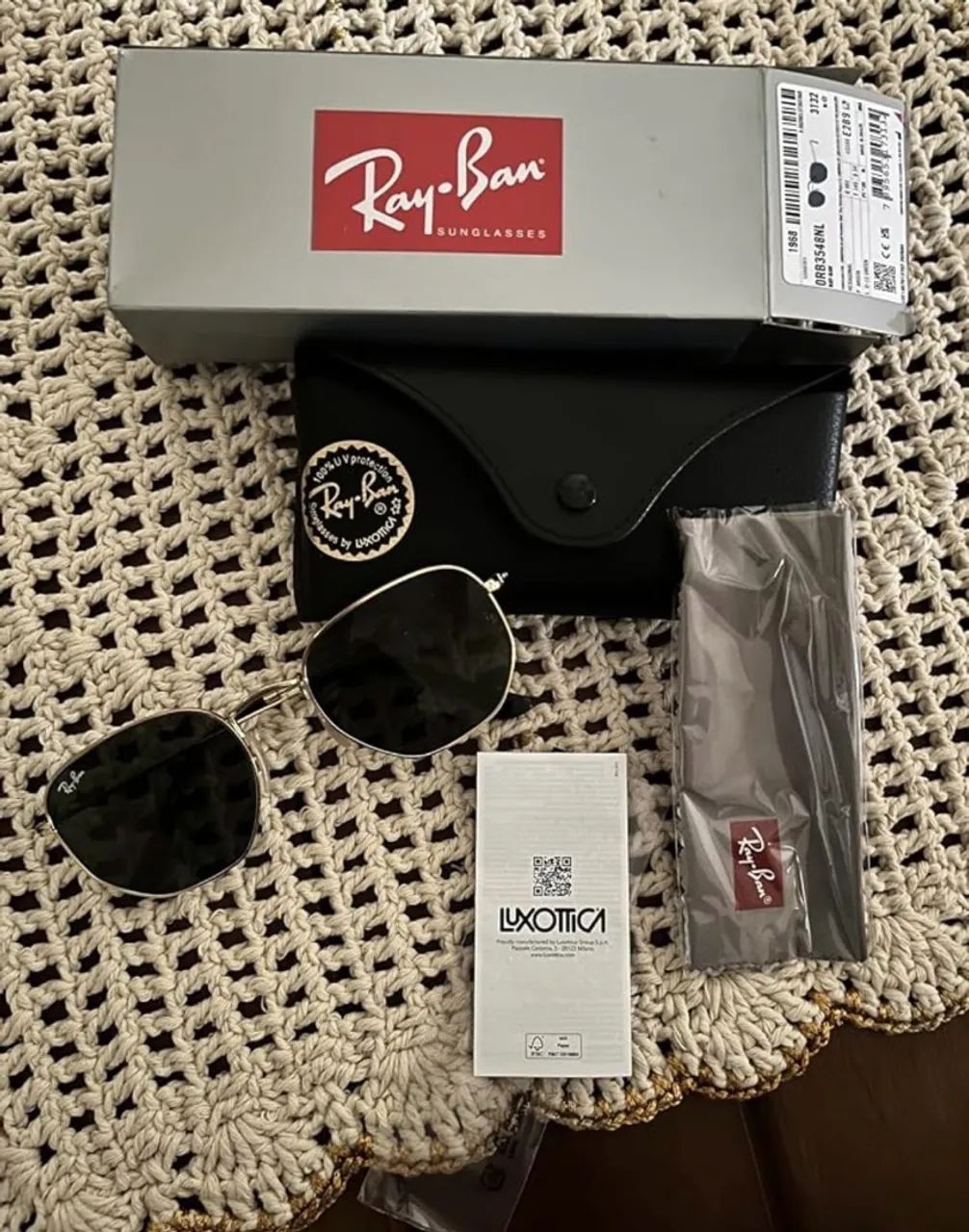 Ray Ban Hexagonal - Dourado - 54 - NOVO/SEM USO - Original